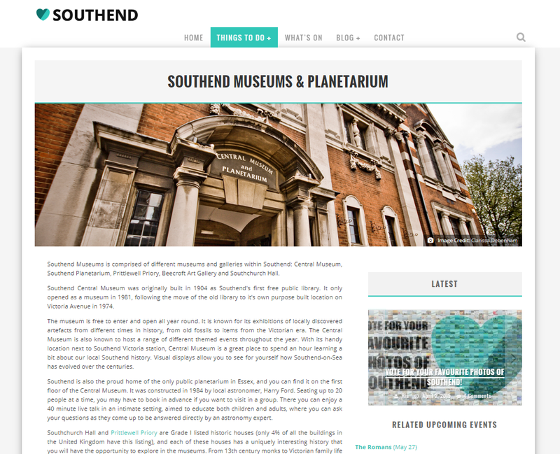 Love Southend landing pages